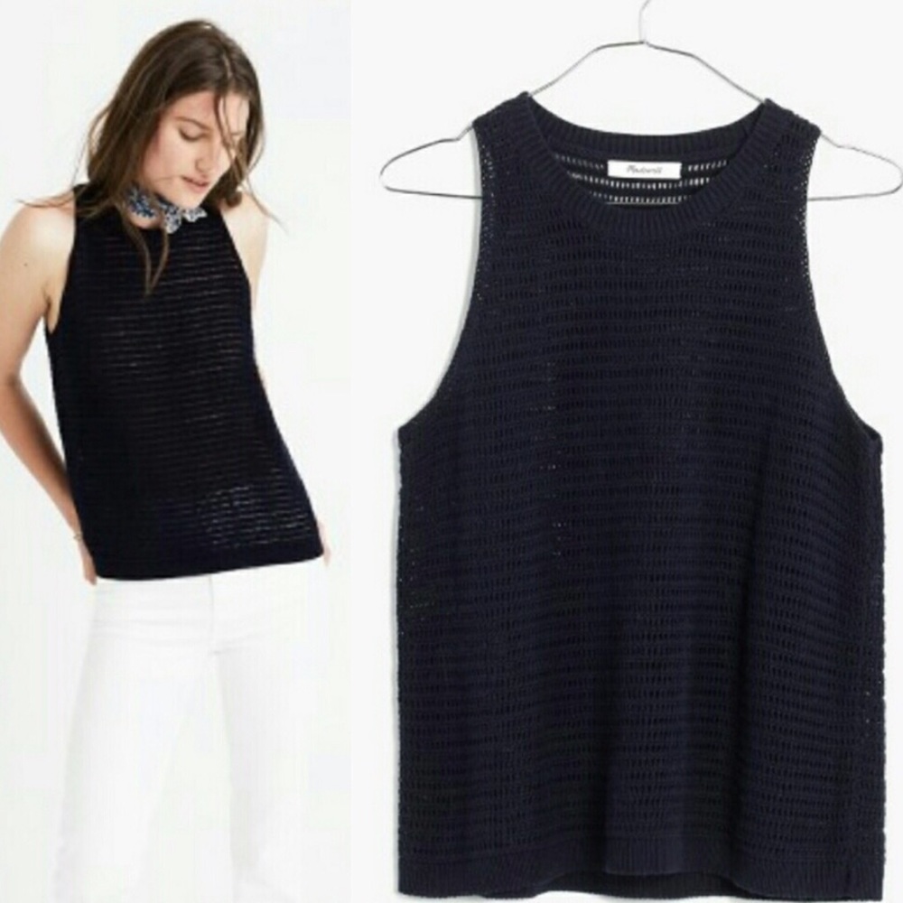 Madewell Open Stitch Sweater Tank, Size Small